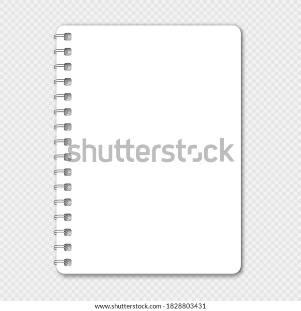 Blank Closed Realistic Spiral Notepad Mockup Stock Vector (Royalty Free ...