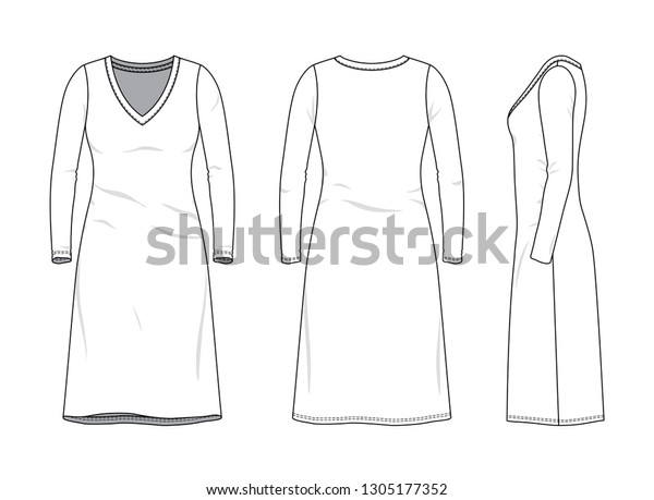 Blank Clothing Templates Women Long Sleeve Stock Vector (Royalty Free ...