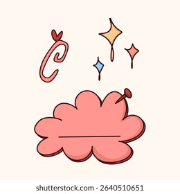blank cloud pop up with sparkle vector decorative planner and bullet journal schedule for school, work and office