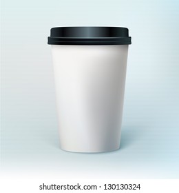 Blank Coffee Cup To Represent Your Template Design. Ideal For Coffee Shops Presentations, Websites And Printing Ads. 