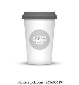 Blank coffee cup to represent your template design. 