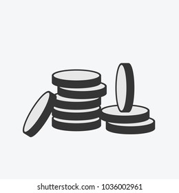 Blank Coin stacks in white background