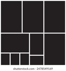 Blank collage frame template for photos and images