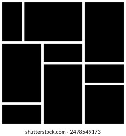 Blank collage frame template for photos and images