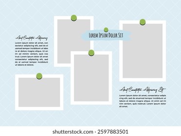 Blank collage frame template for photos and images