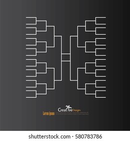 A Blank College Basketball Tournament Bracket.vector Illustration.