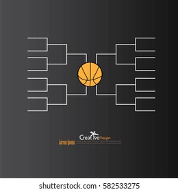 A Blank College Basketball Tournament Bracket.vector Illustration.