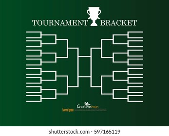 a blank college basketball tournament bracket.vector illustration.