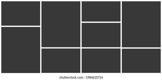 blank college frame photo part or picture.  Vector photo frame mockup. photo frame collage background picture. Vector illustration. photo college. frame. picture college.