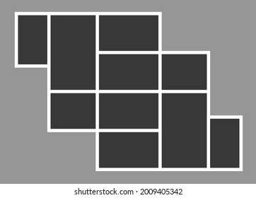 blank college frame photo part or picture. blank photo frame mockup. Vector photo frame mockup. photo frame collage background picture. Vector illustration. picture collage. picture collage.