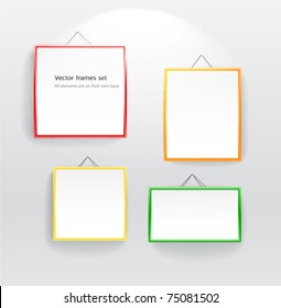 Blank color boards different sizes on wall. You can place your message on them