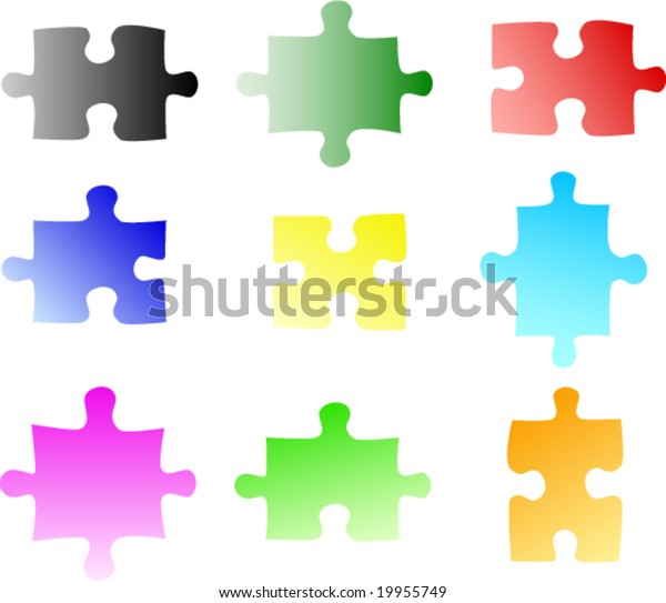 Blank Color Puzzle Pieces Stock Vector (Royalty Free) 19955749 ...