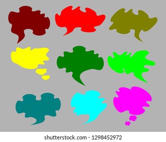 Blank color speech bubble set