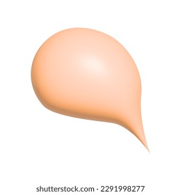 Blank color speech bubble vector illustration. 3d vector talking cloud. Speak bubble text, message box. Cute cartoon pin