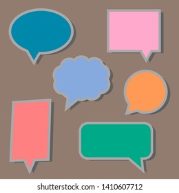 blank color speech bubbles set. vector illustration