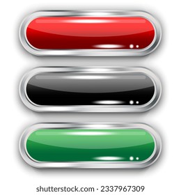 Blank colored internet web button set. Vector illustration. EPS 10.