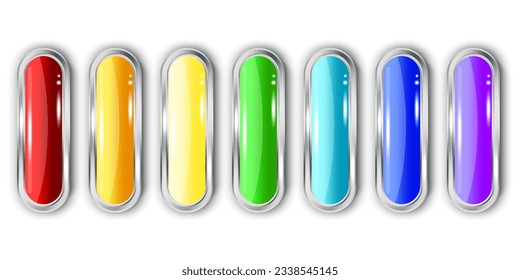 Blank colored internet web button set. Vector illustration. EPS 10.