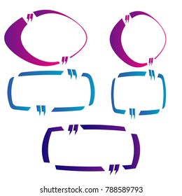 blank colorful bubble speech quote box template design illustration vector isolated on white background