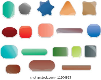 blank colorful buttons