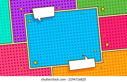 Blank colorful comic abstract background template
