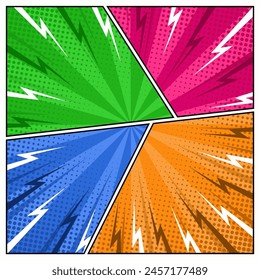 Blank colorful comic abstract background template
