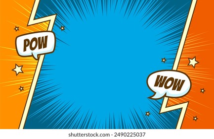 Blank colorful comic abstract background template