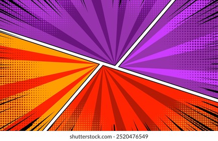 Blank colorful comic abstract background template