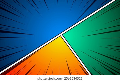 Blank colorful comic abstract background template. vector illustration