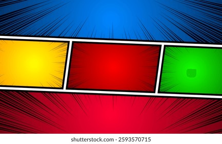 Blank colorful comic abstract background template. vector illustration