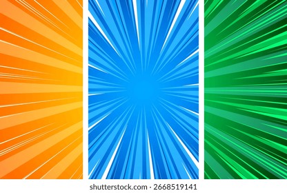 Blank colorful comic abstract background template.