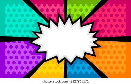 Blank colorful comic background design