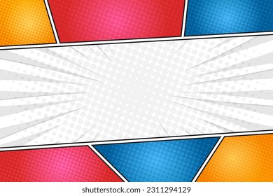 Unscharfer, bunter Comicbuch, abstrakter Hintergrund mit Halbton