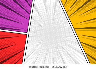 Fondo colorido en blanco del marco de la escena del cómic