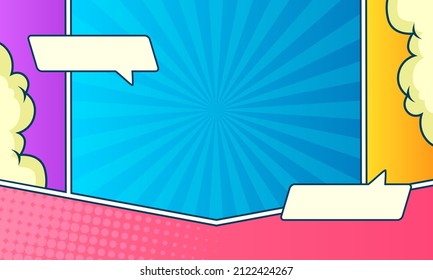 Blank colorful comic panel background