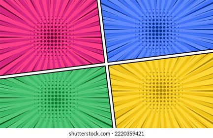 Blank Colorful comic scene background template