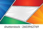 Blank Colorful Comic Style Panel Background with Cartoon Style