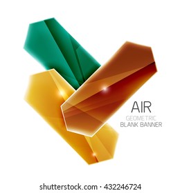 Blank colorful glossy arrow stripes for text. Vector universal presentation element or background template
