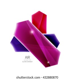 Blank colorful glossy arrow stripes for text. Vector universal presentation element or background template