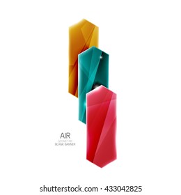 Blank colorful glossy arrow stripes for text. Vector universal presentation element or background template