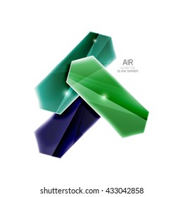 Blank colorful glossy arrow stripes for text. Vector universal presentation element or background template