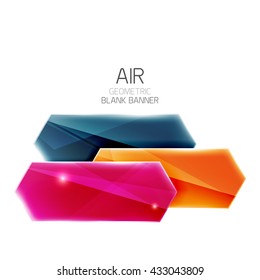 Blank colorful glossy arrow stripes for text. Vector universal presentation element or background template