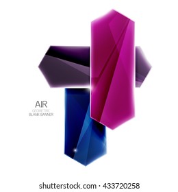 Blank colorful glossy arrow stripes for text. Vector universal presentation element or background template