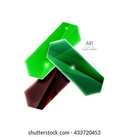 Blank colorful glossy arrow stripes for text. Vector universal presentation element or background template