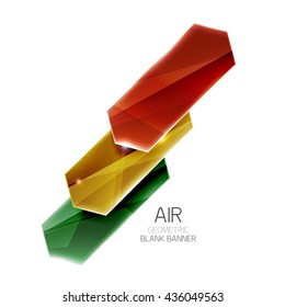 Blank colorful glossy arrow stripes for text. Vector universal presentation element or background template