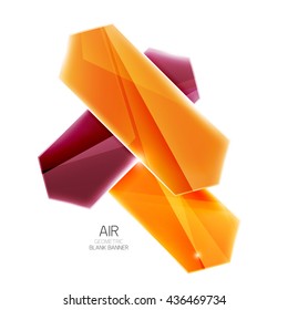 Blank colorful glossy arrow stripes for text. Vector universal presentation element or background template