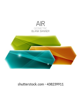 Blank colorful glossy arrow stripes for text. Vector universal presentation element or background template