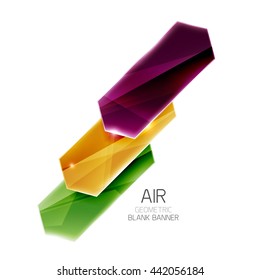 Blank colorful glossy arrow stripes for text. Vector universal presentation element or background template