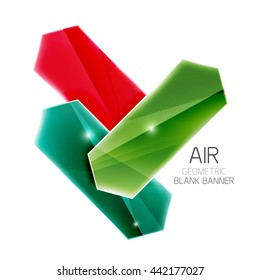 Blank colorful glossy arrow stripes for text. Vector universal presentation element or background template