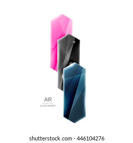 Blank colorful glossy arrow stripes for text. Vector universal presentation element or background template