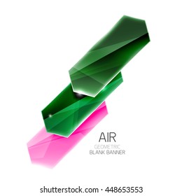 Blank colorful glossy arrow stripes for text. Vector universal presentation element or background template
